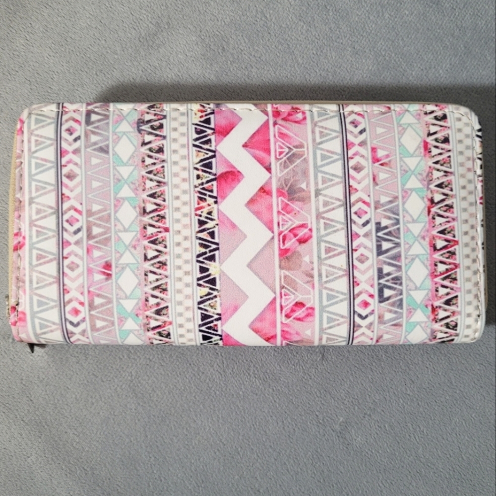 Patterned Zip-Around Wallet - Picture 2 of 16